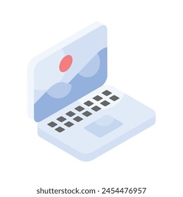 Laptop having landscape image showing concept icon of ai images
