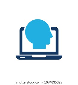 Laptop Head Logo Icon Design
