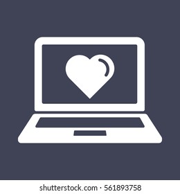 Laptop with heart icon