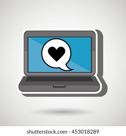 laptop with heart isolated icon design, vector illustration  graphic 