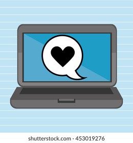 laptop with heart isolated icon design, vector illustration  graphic 