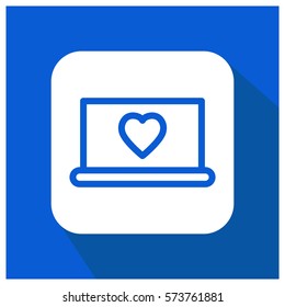 Laptop with heart vector icon