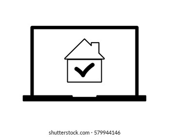 laptop, home, index, icon, vector illustration eps10