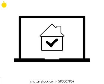 laptop, home, index, icon, vector illustration eps10
