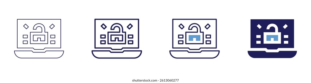 Laptop accessories​ icon in 4 different styles. Thin Line, Line, Bold Line, Duotone. Duotone style. Editable stroke.