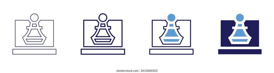Laptop backpack​ icon in 4 different styles. Thin Line, Line, Bold Line, Duotone. Duotone style. Editable stroke.