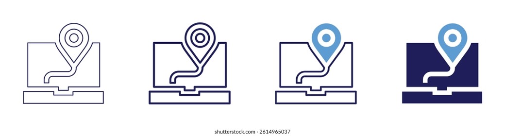 Laptop comparison​ icon in 4 different styles. Thin Line, Line, Bold Line, Duotone. Duotone style. Editable stroke.
