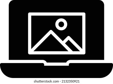 laptop Icon, Art And Design Sign And Symbol Isolated On White Background.