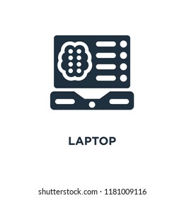 Laptop icon. Black filled vector illustration. Laptop symbol on white background. Can be used in web and mobile.