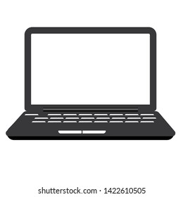 Laptop icon. Black isolated laptop vector illustration. Modern electronic devices.