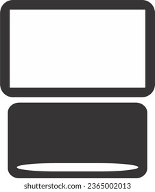 laptop icon black and white flat vector