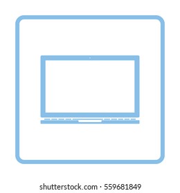 Laptop icon. Blue frame design. Vector illustration.