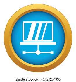 Laptop icon blue vector isolated on white background for any design