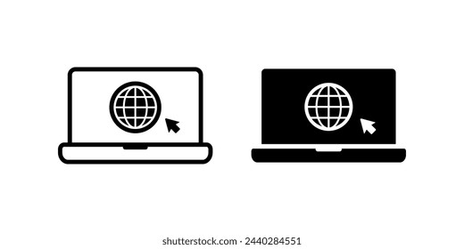 Laptop-Symbol. Browserzeichen. für mobiles Konzept und Webdesign. Vektorgrafik