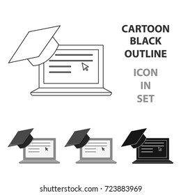 Laptop icon cartoon. Single education icon from the big school, university cartoon.