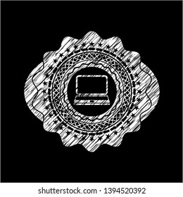 laptop icon with chalkboard texture