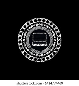 laptop icon with chalkboard texture