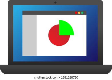 laptop icon with chart icon on screen