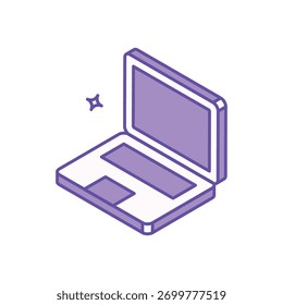 Ícone do laptop limpo e ilustração vetorial moderna