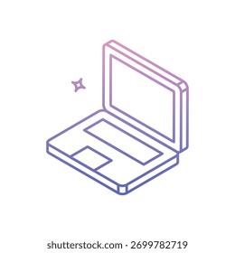 Ícone do laptop limpo e ilustração vetorial moderna
