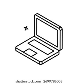 Ícone do laptop limpo e ilustração vetorial moderna