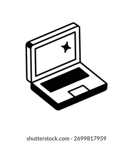 Ícone do laptop limpo e ilustração vetorial moderna