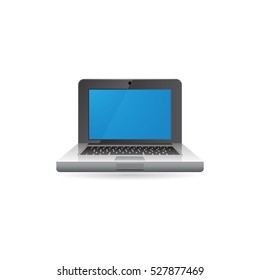 Laptop icon in color. Computer electronic display