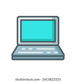 laptop icon color of style design vector template