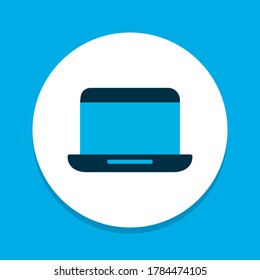 Laptop icon colored symbol. Premium quality isolated portable computer element in trendy style.