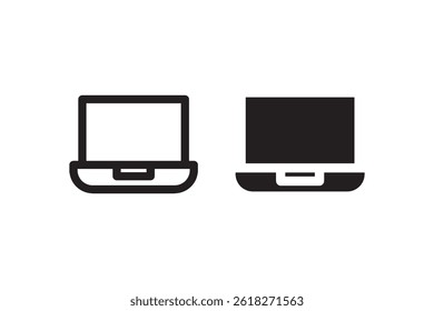 Laptop icon comparison in vector style Vector