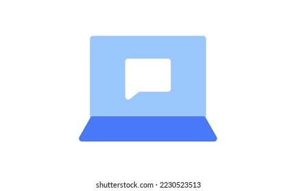 Laptop icon and computer flat line symbol.