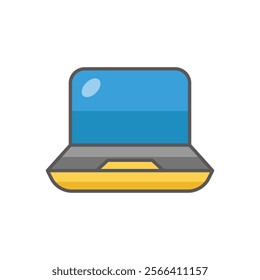 Laptop icon. Computer hardware icon design. vector graphic