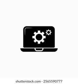 Laptop icon, computer logo illustration fully editable vector template