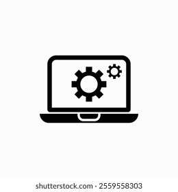 Laptop icon, computer logo vector illustration