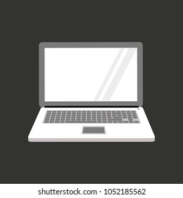 Laptop icon, Computer symbol, flat design, Vector illustration.