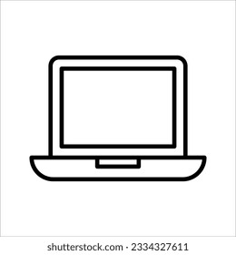 Icono de portátil. ilustración vectorial de icono de computadora en fondo blanco