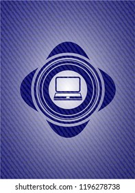 laptop icon with denim texture