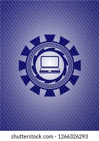 laptop icon with denim texture