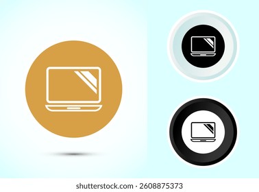Laptop icon design illustration, computer icon for apps and websites, Color black and white