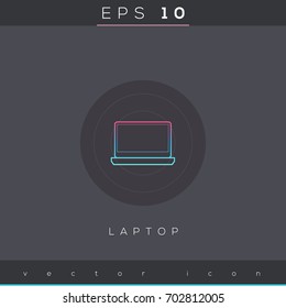 Laptop icon design on modern flat background