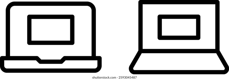 "Laptop Icon Design Symbol Set for Work and Technology"