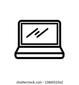 Laptop icon design template, outlined style, editable stroke