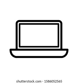 Laptop icon design template, outlined style, editable stroke