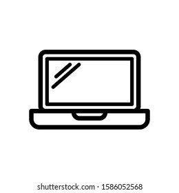 Laptop icon design template, outlined style, editable stroke