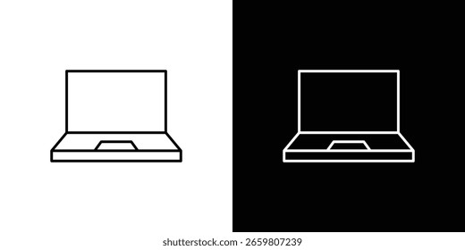 Diseño del icono del ordenador portátil. Ilustración vectorial de Elementos gráficos delgados