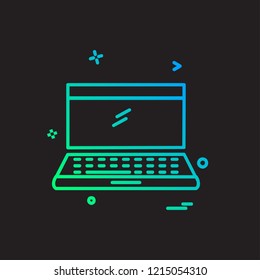 Laptop icon design vector