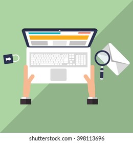 Laptop icon design, vector illustration