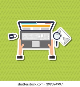 Laptop icon design, vector illustration