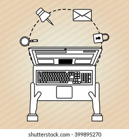Laptop icon design, vector illustration