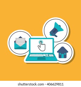 laptop icon design, vector illustration